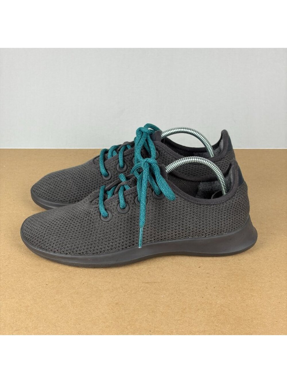 Allbirds Tree Runner Athletic Shoes Womens 8 Gray Teal Knit Upper Casual
